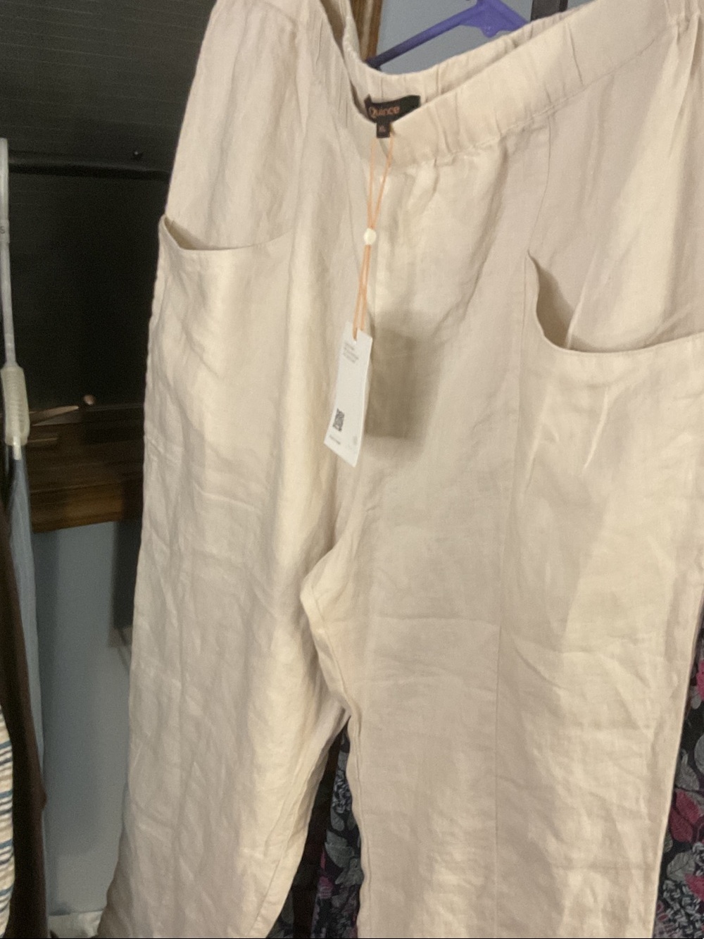 Quince Cream Linen Wide-Leg Pocket Bermudas